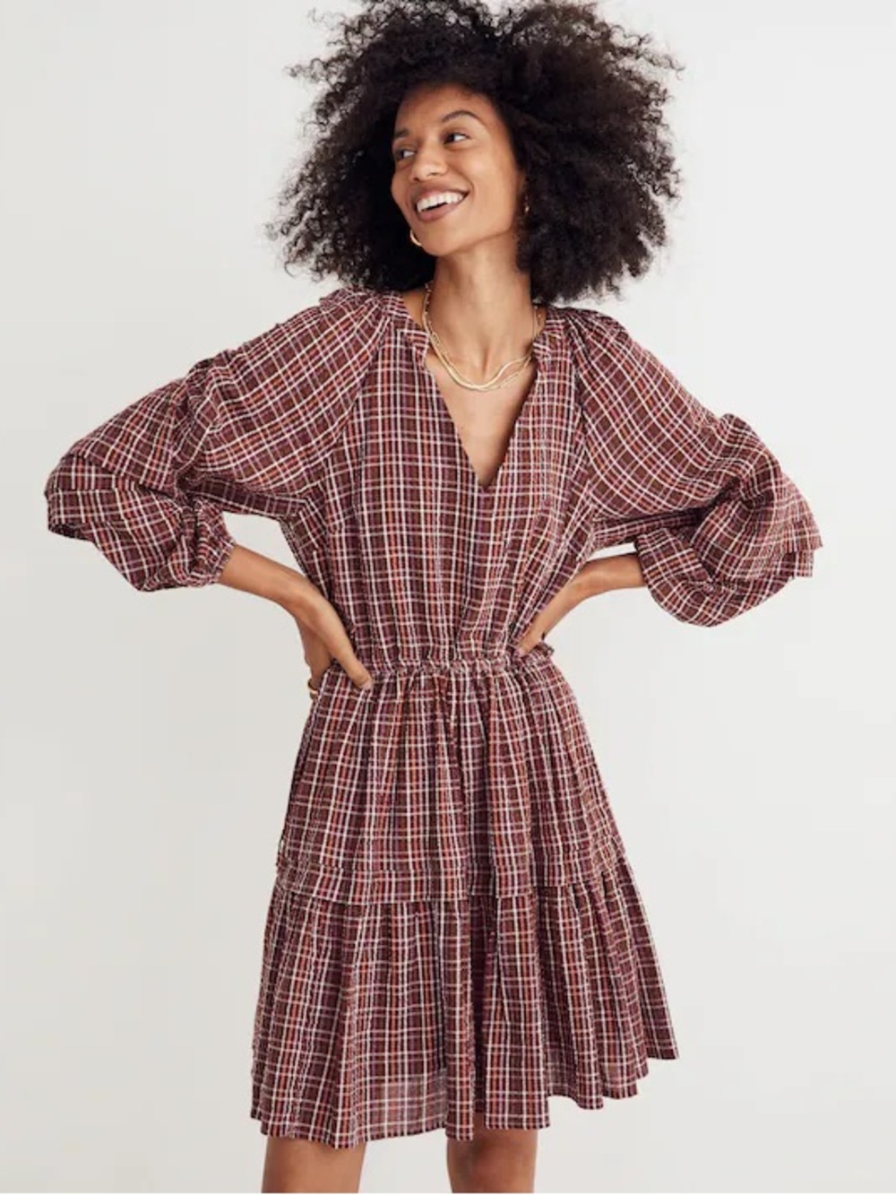 Madewell Seersucker Wrap Mini Dress